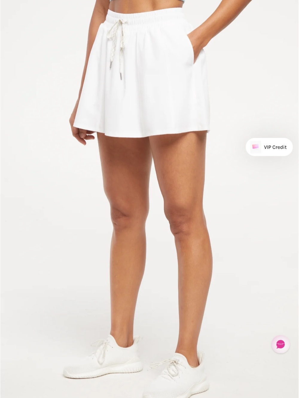 Zobha White Drawstring Athletic Skort